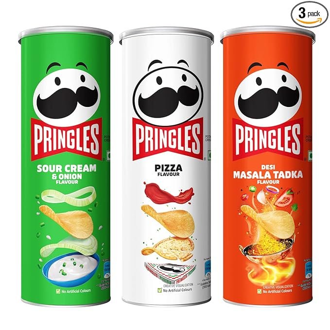 Pringles Sour Cream Onion Desi Masala Tadka Pizza Flavour 107g