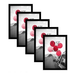 A4 Size Photo Frame For Wall Set of 5 Black Picture Frame For Home and Office Decoration, Size 8x12 Inches